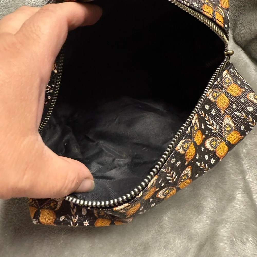Revive Vintage Chic Butterfly Cosmetic Bag - Black and Yellow